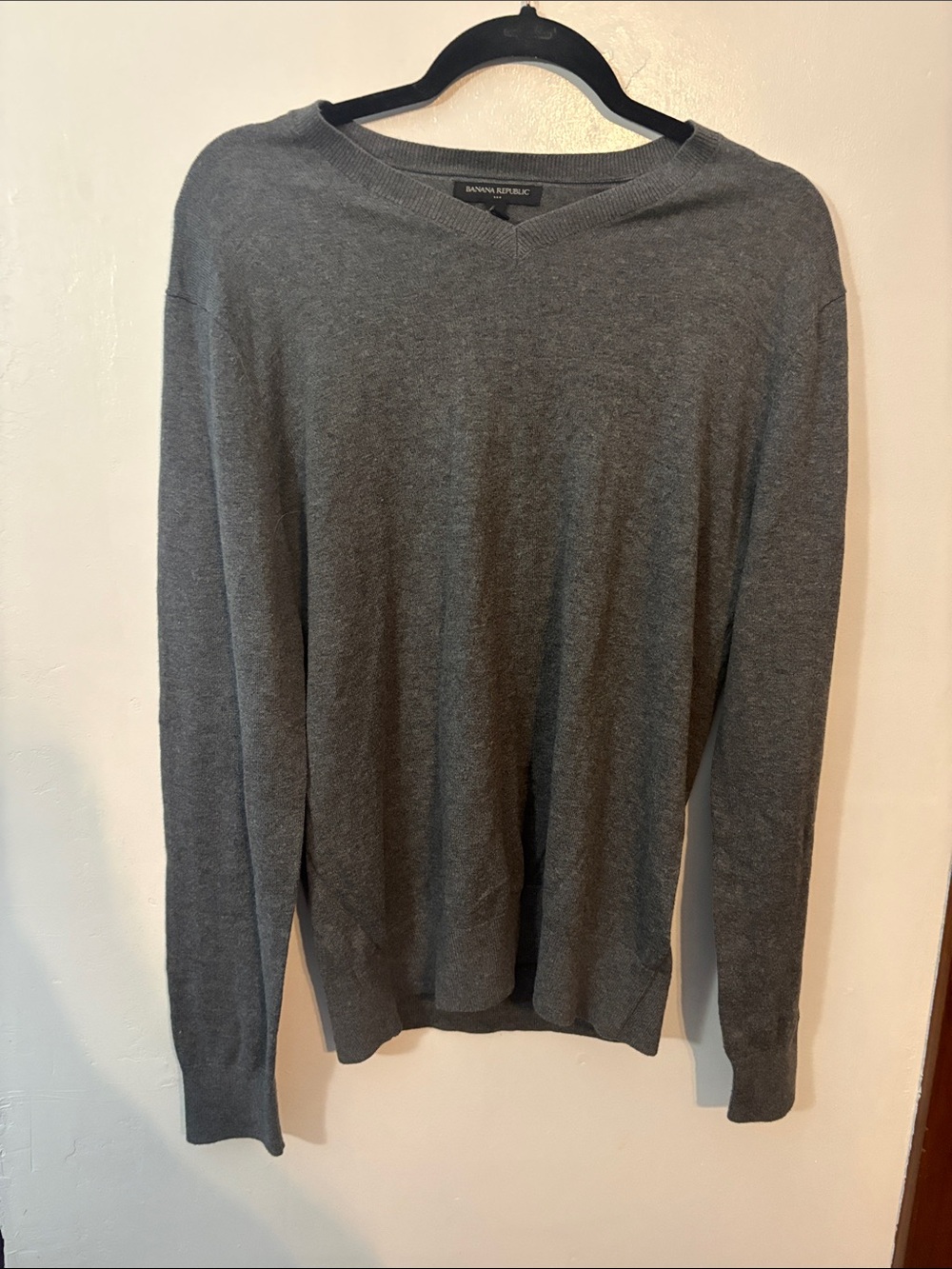 Banana Republic Charcoal Gray V‑Neck Sweater Size Small